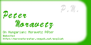 peter moravetz business card