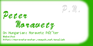 peter moravetz business card